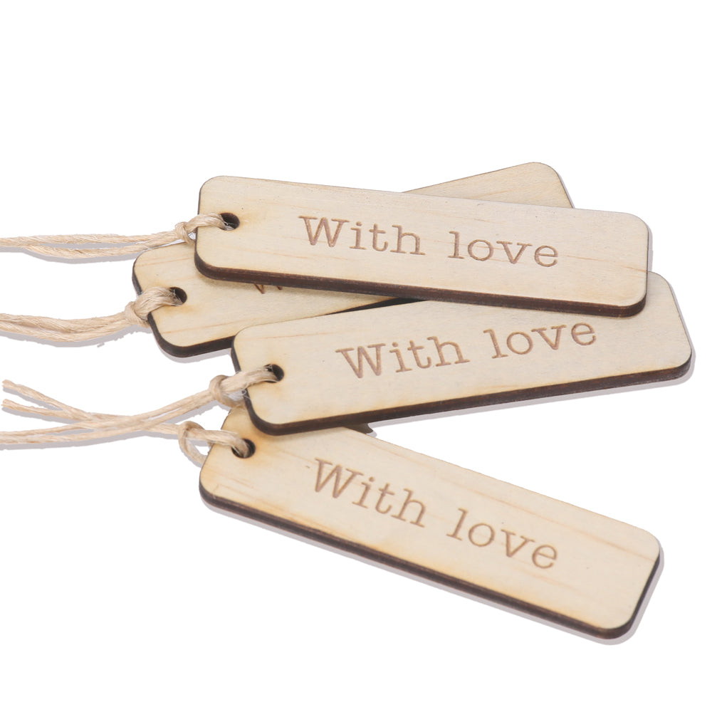 wood with love tag